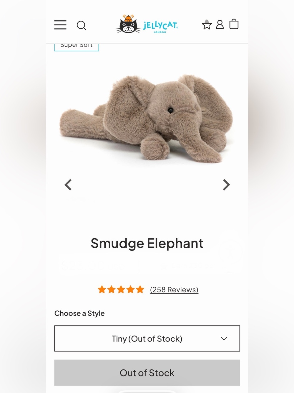 Tiny Smudge Elephant